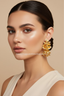 Brynn | Women's C-Shaped Floral Design Earrings