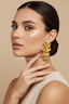 Brynn | Women's C-Shaped Floral Design Earrings
