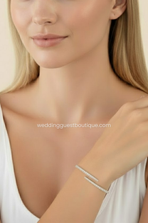 Clara | Women’s Wrap Around Zirconia Bangle Bracelet