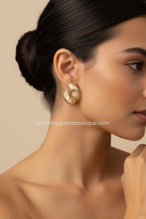 Willow | Women's Gold Wavy Textured Earrings
